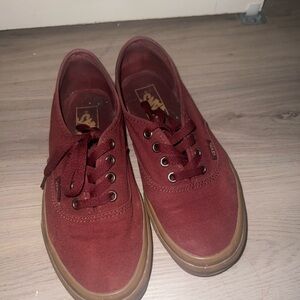Women’s Vans Authentic Gum Bottoms Maroon Wine Burgundy Low Top Sneakers